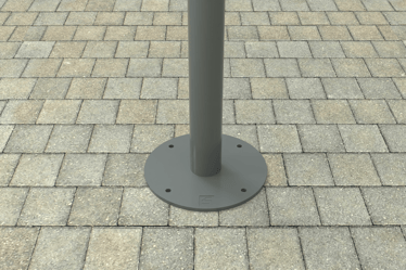 Welded Base Plate Render on Paving