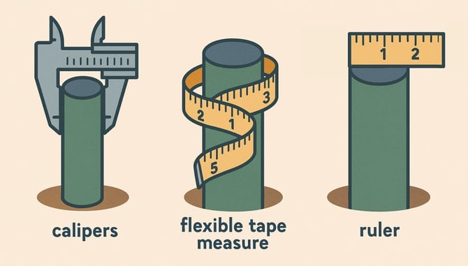 how to measure sign post diameter